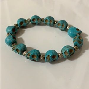 Turquoise Blue Skull Bracelet
